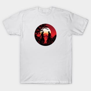 Double Dragon Circular Design T-Shirt